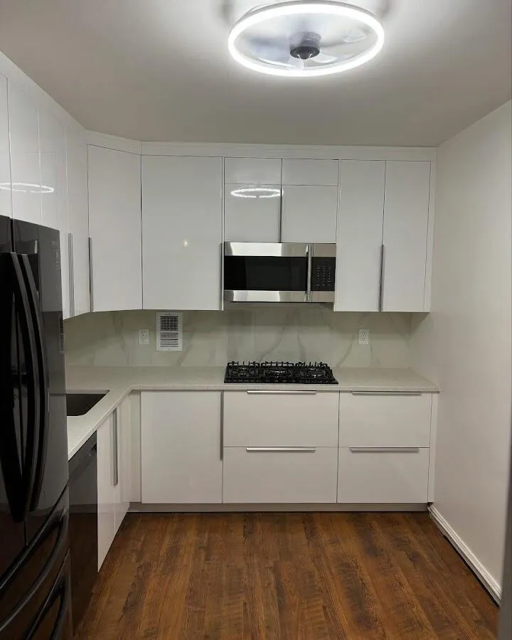 Renovated kitchen with quartz countertops in Palisades Park